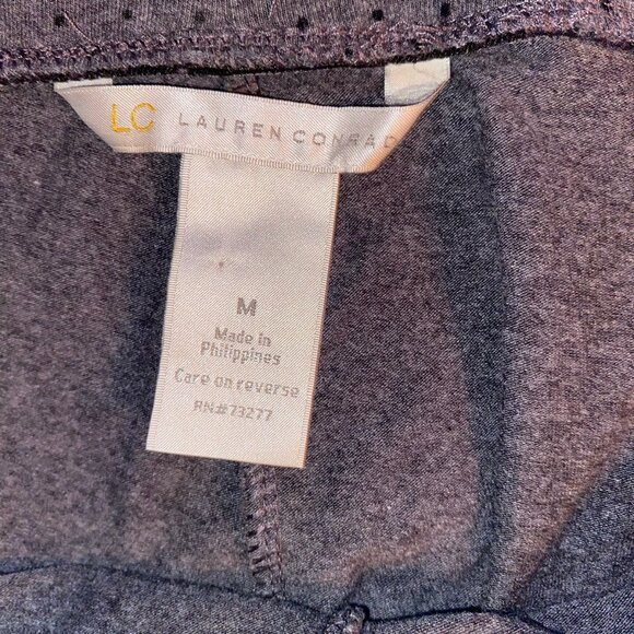 LC Lauren Conrad Grey Black Polka Dot Leggings Size Medium - Picture 3 of 6